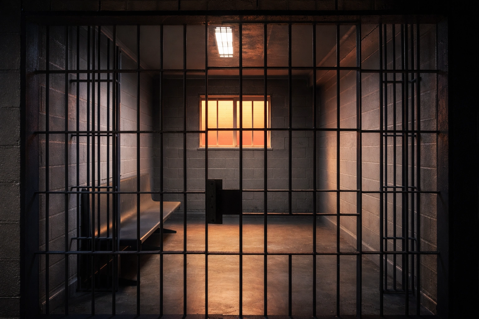 Denton County Jail holding cell where defendants await magistrate hearing